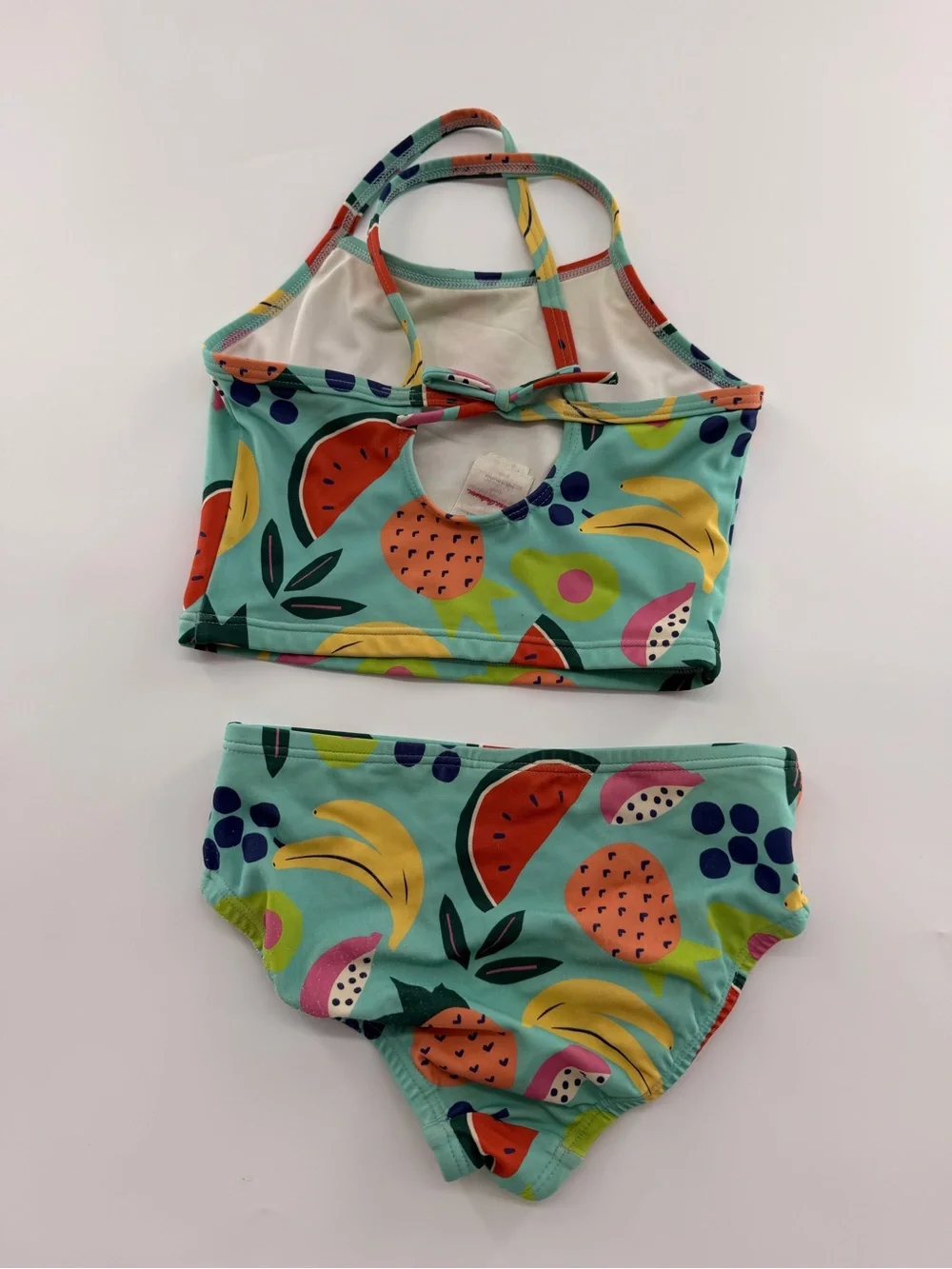 Hanna Andersson Printed Easy 2pc Set Swimsuit Swim Fruit Salad Teal Girls Kids